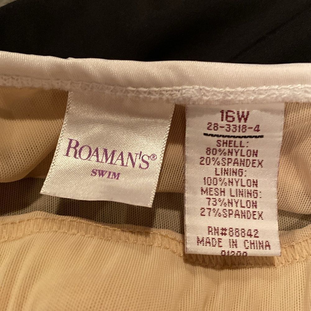 Roaman’s Swimsuit Plus Size Size 16 Black & White View 4